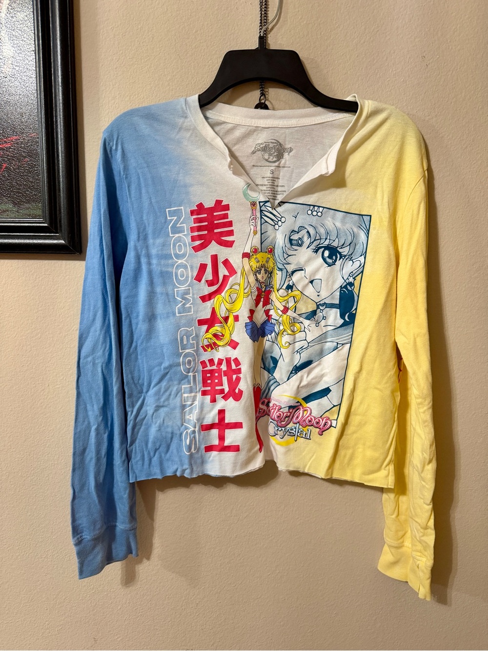 Sailor Moon Colorblock Long Sleeve Top - Blue & Yellow